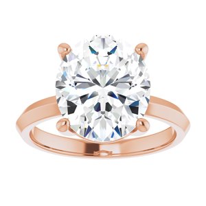 10K Rose Gold 12x10 mm Oval Ring Mounting – image 5