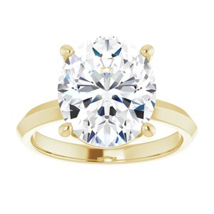 18K Yellow Gold 12x10 mm Oval Ring Mounting – image 5