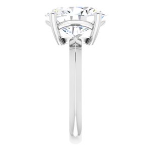 10K White Gold 12x10 mm Oval Ring Mounting – image 7