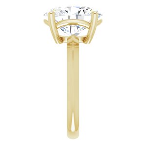 18K Yellow Gold 12x10 mm Oval Ring Mounting – image 7