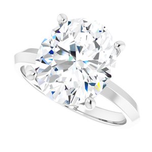 18K White Gold 12x10 mm Oval Ring Mounting – image 8