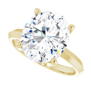 18K Yellow Gold 12x10 mm Oval Ring Mounting – image 8