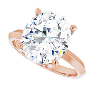 14K Rose Gold 12x10 mm Oval Ring Mounting – image 8