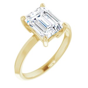 10K Yellow Gold 9x7 mm Emerald Ring Mounting