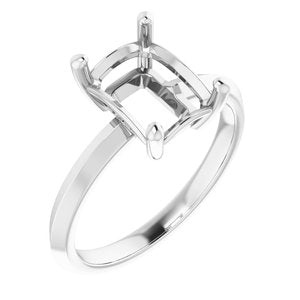 Platinum 9x7 mm Emerald Ring Mounting – image 2