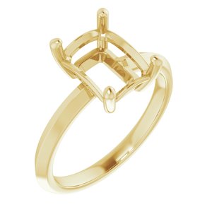 18K Yellow Gold 9x7 mm Emerald Ring Mounting – image 2