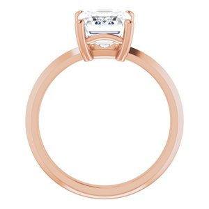 14K Rose Gold 9x7 mm Emerald Ring Mounting – image 3