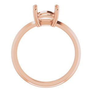 14K Rose Gold 9x7 mm Emerald Ring Mounting – image 4