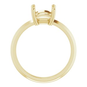 18K Yellow Gold 9x7 mm Emerald Ring Mounting – image 4