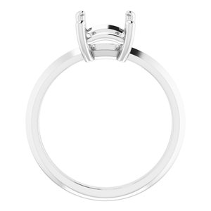 18K White Gold 9x7 mm Emerald Ring Mounting – image 4