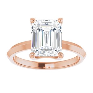 10K Rose Gold 9x7 mm Emerald Ring Mounting – image 5