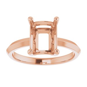 10K Rose Gold 9x7 mm Emerald Ring Mounting – image 6