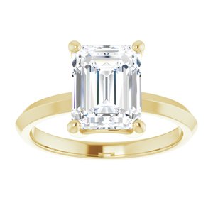 10K Yellow Gold 9x7 mm Emerald Ring Mounting – image 5