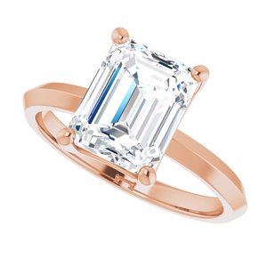 10K Rose Gold 9x7 mm Emerald Ring Mounting – image 8
