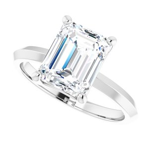 Platinum 9x7 mm Emerald Ring Mounting – image 8