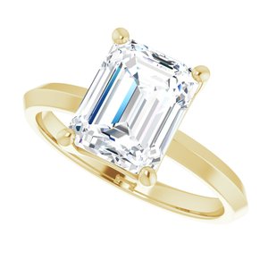 10K Yellow Gold 9x7 mm Emerald Ring Mounting – image 8