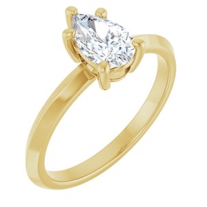 10K Yellow Gold 8x5 mm Pear Ring Mounting