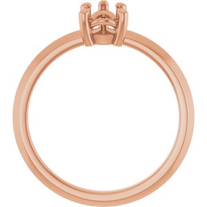 10K Rose Gold 8x5 mm Pear Ring Mounting – image 4