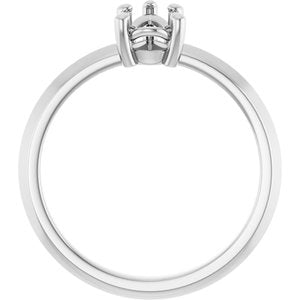 14K White Gold 8x5 mm Pear Ring Mounting – image 4