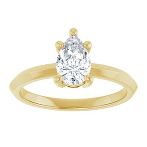 14K Yellow Gold 8x5 mm Pear Ring Mounting – image 5