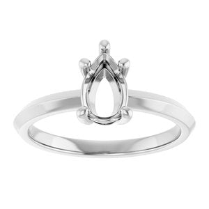 Sterling Silver 8x5 mm Pear Ring Mounting – image 6