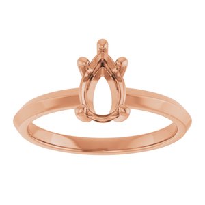 18K Rose Gold 8x5 mm Pear Ring Mounting – image 6