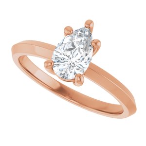 10K Rose Gold 8x5 mm Pear Ring Mounting – image 8