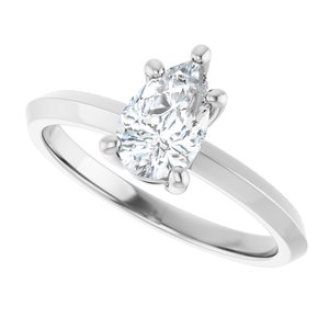 14K White Gold 8x5 mm Pear Ring Mounting – image 8