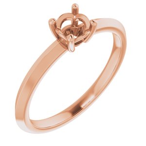 10K Rose Gold 4.8 mm Round Ring Mounting – image 2