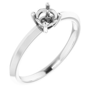 Sterling Silver 4.8 mm Round Ring Mounting – image 2