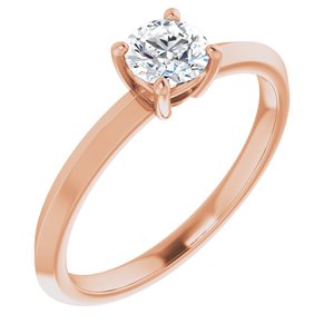 10K Rose Gold 4.8 mm Round Ring Mounting