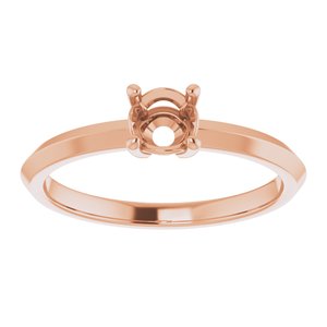 10K Rose Gold 4.8 mm Round Ring Mounting – image 6
