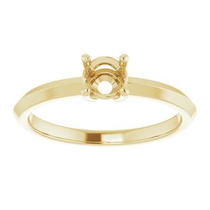 14K Yellow Gold 4.8 mm Round Ring Mounting – image 6