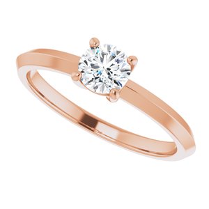 10K Rose Gold 4.8 mm Round Ring Mounting – image 8