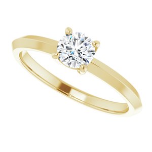 14K Yellow Gold 4.8 mm Round Ring Mounting – image 8