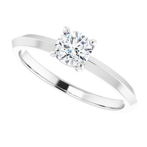 10K White Gold 4.8 mm Round Ring Mounting – image 8