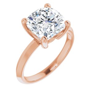 10K Rose Gold 9 mm Cushion Ring Mounting