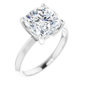 14K White Gold 9 mm Cushion Ring Mounting