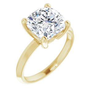 10K Yellow Gold 9 mm Cushion Ring Mounting
