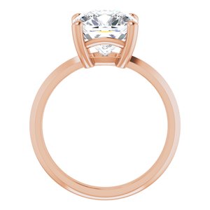 10K Rose Gold 9 mm Cushion Ring Mounting – image 3