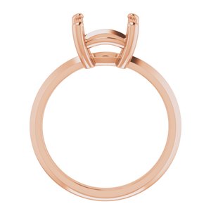 14K Rose Gold 9 mm Cushion Ring Mounting – image 4