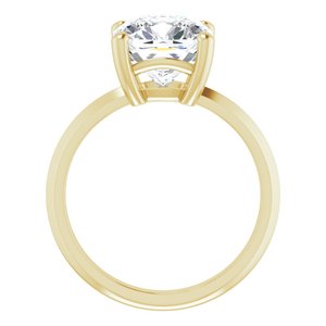 14K Yellow Gold 9 mm Cushion Ring Mounting – image 3