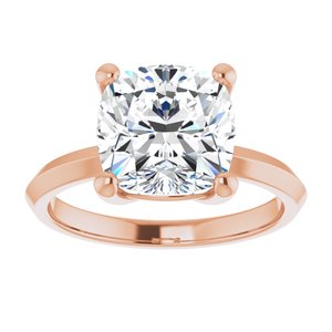 10K Rose Gold 9 mm Cushion Ring Mounting – image 5