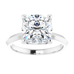 14K White Gold 9 mm Cushion Ring Mounting – image 5