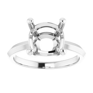 14K White Gold 9 mm Cushion Ring Mounting – image 6
