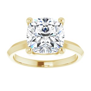 10K Yellow Gold 9 mm Cushion Ring Mounting – image 5
