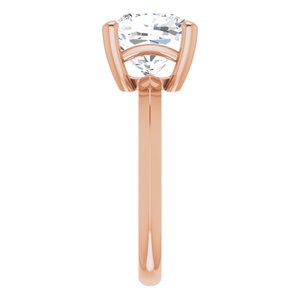 10K Rose Gold 9 mm Cushion Ring Mounting – image 7