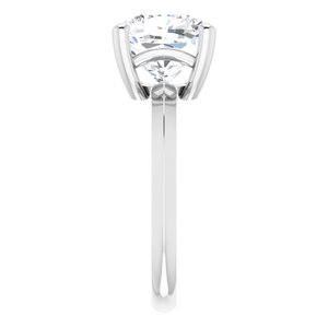 Sterling Silver 9 mm Cushion Ring Mounting – image 7