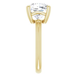 14K Yellow Gold 9 mm Cushion Ring Mounting – image 7
