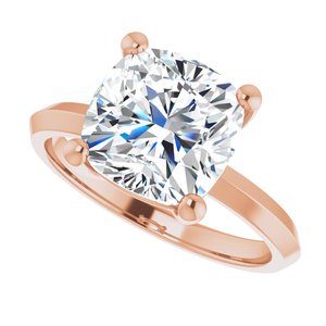 10K Rose Gold 9 mm Cushion Ring Mounting – image 8